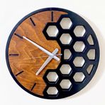 RaaWood Petek Model Modern Duvar Saati - Minimalist Ev ve Ofis Hediyesi - Sessiz Çalışan Dekoratif Tasarım Saat - 38.5 cm Özgün El Yapımı Ürün
