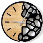 RaaWood/Modern Ahşap Duvar Saati - Minimalist Geometrik Tasarım - Sessiz Çalışan Dekoratif Saat - Ev ve Ofis Hediyesi - Özgün El Yapımı Tasarım