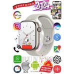 Rabbit Store Apple iPhone 13 Uyumlu Akıllı Saat Watch 9 MAX+2024 45MM Kordon Hediyeli Amoled Ekran - 45 mm - Krem