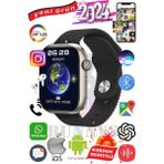 Rabbit Store Blackberry Uyumlu Akıllı Saat Watch 9 MAX+2024 45MM Kordon Hediyeli Amoled Ekran - 45 mm - Siyah