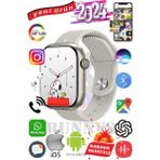 Rabbit Store Casper Uyumlu Akıllı Saat Watch 9 MAX+2024 45MM Kordon Hediyeli Amoled Ekran - 45 mm - Krem