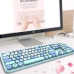Rabbit Tech Renkli Daktilo Tarzı Vintage Mekanik Klavye Mouse Pc Laptop Uyumlu Kablosuz