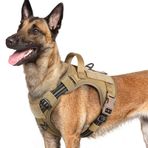 rabbitgoo Büyük Köpekler için Köpek Koşum Takımı, Molle ve Kontrol Saplı Taktik Servis Köpek Yeleği, Kolay Yürüyüş ve Antrenman için Ayarlanabilir ve Reflektörlü Askeri Evcil Hayvan Koşumu,