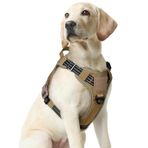 rabbitgoo Küçük Orta Büyük Boy Köpekler için Köpek Koşum Takımı, Reflektif Şeritler ve Kontrol Saplı Çekme Askeri Taktik Servis Yeleği, Kolay Yürüyüş için Ayarlanabilir ve Rahat, Kahverengi M