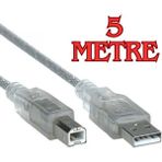Rabelix 5 Metre Şeffaf Renkli USB Yazıcı Printer Ara Kablosu Tüm Yazıcılara Uyumlu(Hp Canon Lazer Epson)