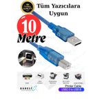 Rabelix Online Marketing 10 Metre Usb Yüksek Hızlı 2.0 A-b Erkek Kablosu Canon Brother Hp Epson Yazıcı Kablosu Fax Kablosu