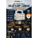 Rabelix Online Marketing Çok Fonksiyonlu Solar Kamp Lambası Powerbank Özellikli Şarjlı LED El Feneri Masa Lambası Acil Durum Işığı 500 Lümen