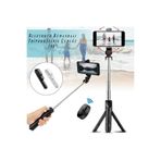 Rabelix Online Marketing Düz Siyah Bluetooth Kumandalı Tripod Selfie Çubuğu-monopod Telefon Tutucu