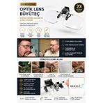 Rabelix Online Marketing Gözlük Üzeri Takılabilir Klipsli 2x Gözlük Tip Optik Lens Büyüteç - Hafif ve Kompakt Yapı Taşınabilir