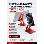 Rabelix Online Marketing Metal Masaüstü Telefon ve Tablet Tutucu Katlanabilir Ayarlanabilir Universal Telefon Standı Tablet Standı Siyah
