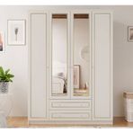 Rabi Beyza Country Gold 4 Kapaklı 2 Çekmeceli Gardırop