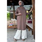 Rabia Şamlı Dora Triko Tunik Sütlü Kahve - Fashion - Standart