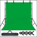 Rabsev 2x3m Yeşil Fon Perde + Fon Standı Seti 3 Mandal Green Screen Background