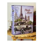 Rabsev RS038 10x15 cm 200'lük Kutulu Nostaji Araç Desenli Lüx Hatıra Not Ekleme Gri Fotoğraf Albümü