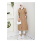 RACE FASHİON Çizgili Bondit Kumaş Tesettür Trençkot RC1205010