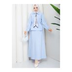 RACE FASHİON Fermuarlı Bağlama Detaylı Gömlek & Etek Fularlı Tesettür Takım RC9032