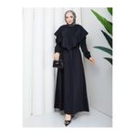 RACE FASHİON Pelerinli Biye Detaylı Tesettür Elbise RC6046