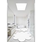 Rachel Carpet 2'li Beyaz Banyo Halısı Peluş Post Halı Klozet Takımı 60x60 (Papatya) Ve 80x80 (Papatya)