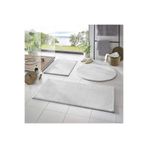 Rachel Carpet 3'lü Banyo Halısı Peluş Post Halı Klozet Takımı Beyaz 50x90/50x60/50x50 (Yuvarlak)