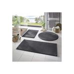Rachel Carpet 3'lü Banyo Halısı Peluş Post Halı Klozet Takımı Koyu Gri 50x90/50x60/50x50 (Yuvarlak)