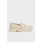 Rachel Hakiki Deri Loafer Bayan Ayakkabı 24K001R33105 KREM