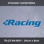 Racing Araba Yazısı - 2 Adet Sticker Araba Cam Bagaj Uyumlu Et,Ket Kask Motosiklet Dolap Cam Uyumlu Yapışkan