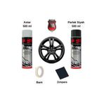 Racıng Jant Boyası / Boyama Seti Astar + Parlak Siyah 500 ml Sprey Boya