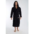 RACİNG SPEED Nakış Triga Bukle Bambu Cotton Erkek Bornoz SİYAH M