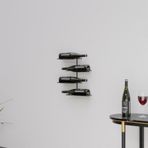 Rack And Cork - Metal Duvara Monte Şarap Rafı, Modern 4 Şarap Şişesi Saklama Alanı, Modern Metal Şaraplık