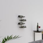 Rack And Cork - Metal Duvara Monte Şarap Rafı, Modern 4 Şarap Şişesi Saklama Alanı, Modern Metal Şaraplık
