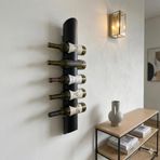 Rack And Cork - Modern Duvara Monte Metal Şaraplık Rafı - Dikey 5 li Şarap Standı - Minimalist Endüstriyel Ev Dekoru