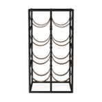 Rack And Cork - Modern Metal 8 Şişelik Raf, Doğal Deri Tezgah Üstü Bağımsız Şişelik