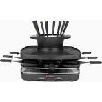 Raclette & Fondue Set, 1,15 L Fondue ve 8 Panlı Premium Set - Siyah