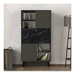 Radica Kitaplık Antrasit- Mermer