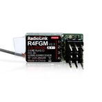Radiolink R4FGM V2.2 4 Kanal Mini RC Arabalar 1/28 ve Tekneler için Küçük RC Gyro Alıcı, 3-10V Yüksek Gerilim Servo Desteği, Radyo RC8X RC4GS V3/RC6GS V3/T8S/T8FB için Uzun Kontrol Mesafesi
