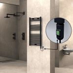 Radiva Haiti Elektrikli Havlupan 500X1000 Düz Siyah Mat (On/off Düğmeli) 600 Watt