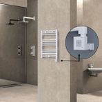 Radiva Haiti Elektrikli Havlupan 500X700 Düz Beyaz Parlak (Ktx1 Termostat) 300 Watt - 50x 70