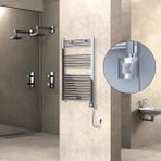 Radiva Haiti Elektrikli Havlupan 600X1000 Düz Krom (Ktx1 Termostat) 300 Watt Spiral Kablolu - 60 x 100 cm