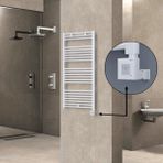 Radiva Haiti Elektrikli Havlupan 600X1200 Düz Beyaz Parlak (Ktx1 Termostat) 600 Watt - 60 x120