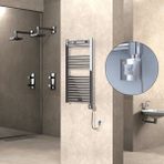 Radiva Haiti Elektrikli Havlupan Düz Krom (Ktx1 Termostat) Spiral Kablolu - 50 x 100