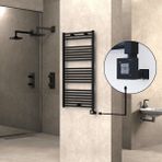 Radiva Haiti Elektrikli Havlupan Düz Siyah Mat (Ktx1 Termostat) - 60 x 120
