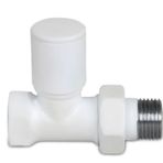 Radyatör Vanası 1/2'' Beyaz Düz (Metal Volanlı)