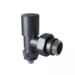 Radyatör Vanası 12 Koyu Antrasit Köşe Pex (Metal Volanlı 16*2Mm Boru Bağl. Rakorlu)