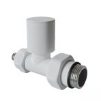 Radyatör Vanası 12 Pütürlü Beyaz Düz Pex (Metal Volanlı 16*2Mm Boru Bağl. Rakorlu)