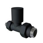 Radyatör Vanası 12 Siyah Düz Pex (Metal Volanlı 16*2Mm Boru Bağl. Rakorlu)