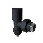 Radyatör Vanası 12 Siyah Köşe Pex (Metal Volanlı 16*2Mm Boru Bağl. Rakorlu)