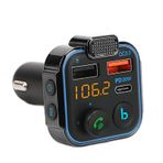 Radyo Alıcısı Verici, Bluetooth V5.0 Çift USB Araç Vericisi QC3.0 Hızlı Şarj 12-24V Eller Serbest Hi-Fi Ses