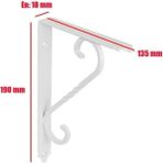 Raf Altı Raf Tutucu Ayak Ferforje Siyah 135X190 mm 2 Adet - 135 x 190 mm - Beyaz - 1 Adet