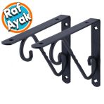 Raf Alti Raf Tutucu Ayak Ferforje Siyah 145 X 195 Mm 2 Adet