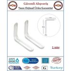Raf Ayağı - Metal L Raf Altı Demiri - 13X20CM Beyaz - 2 Adet